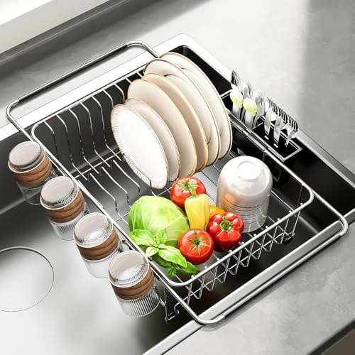 PureBox Expandable Dish Drying Rack Over/in-Sink Stainless Steel Organizer by Unknown