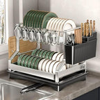 2 Tier Dish Drying Racks Oversink Stainless Steel Dish Drying Rack - Image 4