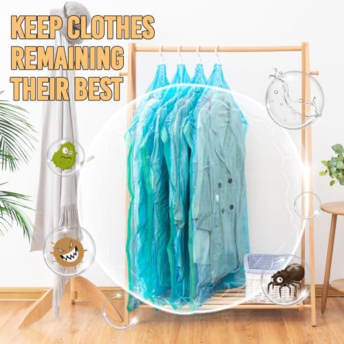 TAILI Hanging Vacuum Storage Bags Clothes, Coats, Jackets,6 Jumbo Blue - Image 4