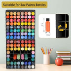 Krafetto 2 Pack 64-Grid Paint Organizer for 2 Oz Bottles, Wall Mount, Black - Image 3