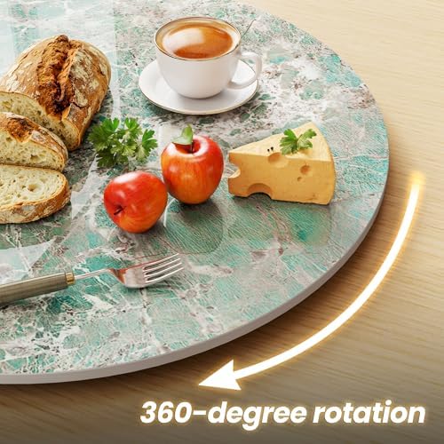 ZL ZELing 19.7" Lazy Susan Turntable – 360° Sinteredstone Silent Anti-Slip Turntable, Table Top Centerpiece for Kitchen, Pantry, Spice Rack, Refrigerator & Dining Table, Green - Image 7