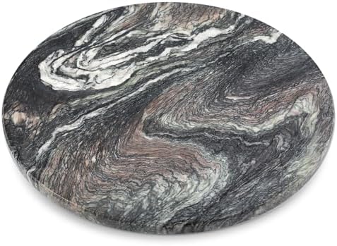 Koville 16'' Luxurious Natural Marble Lazy Susan Marble Turntable for Kitchen Dinning, Lazy Susans Organizer for Cabinet, Serving Rotation Spinning Tabletop Organizer Swiveling, Spice Rack Storage by Koville