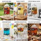 2 Gallon Glass Drink Dispenser, Drink Dispensers for Parties, Beverage Dispenser with Stand and Glass Lid, 100% Leakproof Spigot, Ideal for Lemonade, Juice, Laundry Detergent Dispenser - Image 5