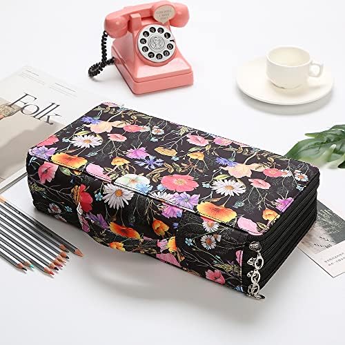 300 Slots Pencil Case 4-Layer Zipped Holder w/Handle - Image 6