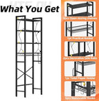 Over-The-Toilet Storage Rack, 4-Tier Bathroom Organizer Shelf Over Toilet with Adjustable Shelf and Basket, Freestanding Space Saver Bathroom Shelves Above Toilet for Room (Pure Black) - Image 6