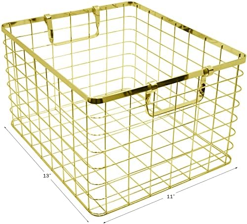 Set of 3 Nested Wire Basket Trays for Storage and Organizing (Gold) - Image 3