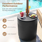Tangkula 3-in-1 Umbrella Side Table (Black) - Image 7