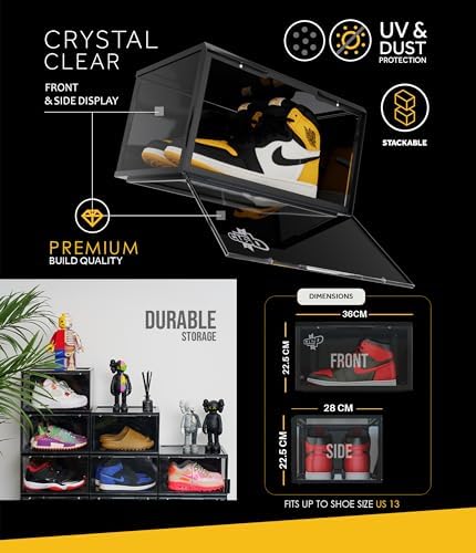 Crep Protect Shoe Storage Box - Ultimate Sneaker Crates 2.0, Shoe Organizer, Stackable Shoe Crates (2 Crates Per Pack) - Image 3