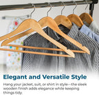 Honey-Can-Do Sturdy Maple Wood Hangers – Non-Slip Grooved Bar, Perfect for Shirts and Suits, Durable & Stylish, (Pack of 72) - Image 4