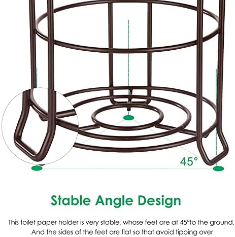 TomCare Toilet Paper Holder Stand Free Standing, Holds 4 Mega Rolls, Bronze - Image 4