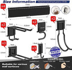 Sttoraboks Garage Tool Storage Rack, Heavy Duty Garage Storage Organizer Rack System Wall Mounted Tool with 12 double hooks, 4 rails Garden Tool Rack - Image 2