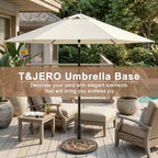 T&Jero 42 lb Round Heavy Duty Patio Market Table Umbrella Base Stand Weight for Outdoor, Bronze - Image 2