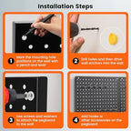 ENJOYWOOD Metal Pegboard 4 PCS 24"×16" Wall Organizer Kit Storage Panels - Image 7