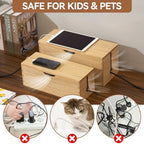 KIRIGEN Wooden Cable Management Box Set of 2, Cord Organizer, Natural - Image 6