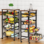 Storico 5-Tier Rolling Utility Cart Kitchen Storage Cart by Unknown