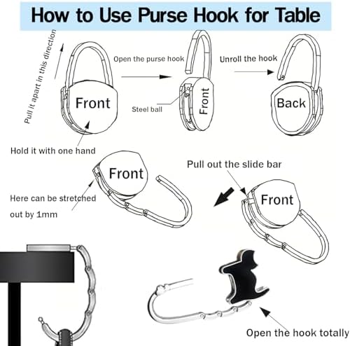 PJY Foldable Purse Hook for Table, Portable Handbag Hanger - Image 5
