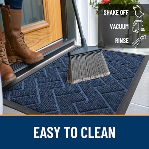 OLANLY Front Door Mat Outside 47x23, All-Season Absorbent Rubber Doormat - Image 6