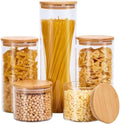 Glass Food Storage Jars with Lids[Set of 5], Perfect for Pasta, Cookies, Nuts, Coffee, Cereal, Flour, Organize Your Kitchen and Pantry with these BPA-Free Glass Jars with Canisters by spreccio