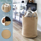 OrganiHaus Tall Cotton Rope Laundry Basket & Hamper, Blanket Storage 52L - Image 3