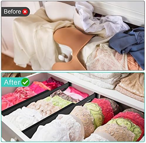 4 Pack Bamboo Drawer Dividers Organizer with Inserts 2.6'' High - Image 7