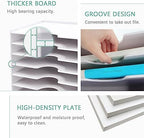 SONGWAY File Organizer for Desk - 9 Tier Wide Document Holder, Letter Mail Tray Storage Rack, File Sorter Organizer, Paper Storage Holder, Desktop Organizer for Home Office School, White - Image 4