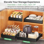 Pull out Cabinet Organizer, 21"Deep, Heavy Duty Full-Extension Slide out Drawers for Kitchen Cabinets with Nano Adhesive, Roll Out Shelf Sliding Cabinet for Pots, Bathroom, Pantry, Under Sink, Black - Image 6