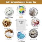 SSTATES Laundry Room Organization Set, Metal Laundry Detergent Pods Container and Dryer Sheet Holder with Lid, Laundry Powder Storage Bin with Scoop for Farmhouse Decor, (2 Pack, White) - Image 3