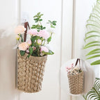 Handwoven Seagrass Boho Front Door Basket for Flower Plants - Image 4