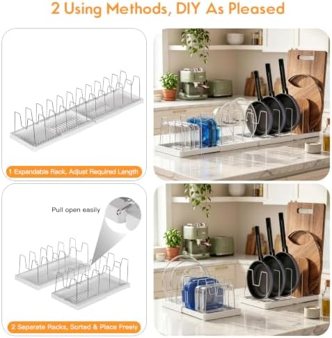 seasky Expandable pots pans and lid organizer for Cabinet & Counter(1 Pack) - Image 3