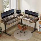 FLEXISPOT Reversible L-Shaped Corner Standing Desk with Monitor Shelf - Image 2