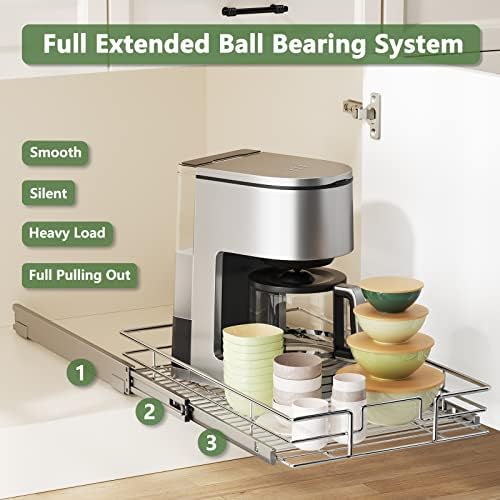 LOVMOR Pull Out Cabinet Organizer 15½" W x 21½" D, Kitchen Cabinet Pull Out Shelves Slide Out Storage - Image 2