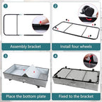 Supowin Under Bed Storage with Wheels, 2Pack Rolling Underbed Storage - Image 4
