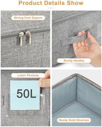 punemi 6.7 in High Under Bed Storage Containers with Zipper Lid, 3Pack,Grey - Image 6