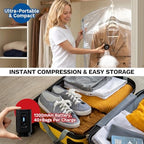 Hanging Vacuum Storage Bags, Space Saver for Clothing, 6 Combo with Pump - Image 6