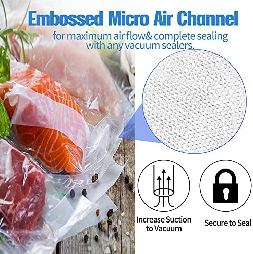 AENTGIU 200 Precut Vacuum Sealer Bags For Food, 8x12 Inch Thick BPA-Free - Image 2