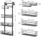 Orimade Over The Door Shower Caddy Adjustable 4 Tier Dark Grey,Bathroom Hanging Organizer Shelf Rustproof with 4 Hooks,Shower Basket with Soap Holder and Suction Cup - Image 6