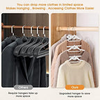 20 Pack Velvet Slim Non-Slip White Hangers - Space Saving Clothes Hangers with 360° Swivel Hook for Heavy Duty Adult Clothes - Image 4