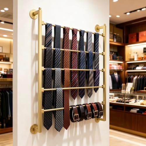 5 Layer Wall Scarf Display Tie Rack Ribbon Organizer Wrapping Paper Holder - Image 2