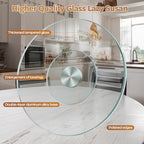 35" Glass Lazy Susan for Dining Table - Tempered Glass Round Clear Tabletop Large Rotating Tray, Silent & Smooth Spin (35inch/90cm) - Image 2