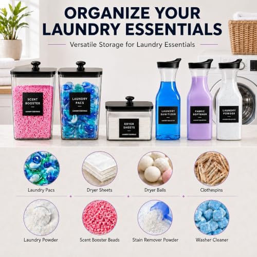 Laundry Pods Containers & Dryer Sheet Holder, 3 Detergent Dispensers - Image 5