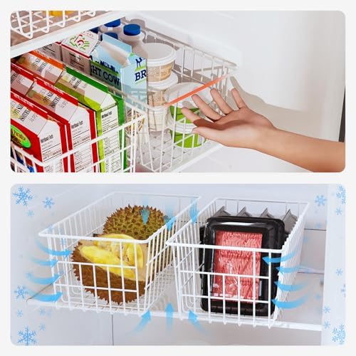 Orgneas Upright Freezer Organizer Bins Metal Wire Storage Container Basket - Image 5