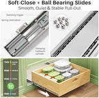 Pull Out Cabinet Organizer, Soft Close Slide Out Solid Wooden Drawers(17"W X 21"D x 6.2''H), Heavy Duty Full-extension Roll Out Shelves for Kitchen Cabinets,Pantry & Closet Organizers and Storage - Image 5