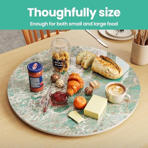 ZL ZELing 19.7" Lazy Susan Turntable – 360° Sinteredstone Silent Anti-Slip Turntable, Table Top Centerpiece for Kitchen, Pantry, Spice Rack, Refrigerator & Dining Table, Green - Image 4