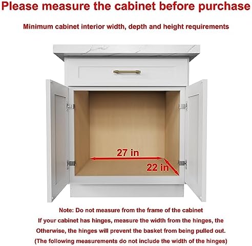 Sikarou Wood Pull Out Cabinet Organizer 26" W x 21" D, Heavy-Duty Sliding Drawers for Inside Cabinets Storage and Organization for Kitchen, Pantry, Bathroom - Image 3