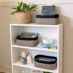 NaturalCozy 13.5”x8.5”x5.5” Rectangle Storage Baskets for Shelves 3 Pack | Cotton Rope Woven Small Baskets for Organizing | Small Storage Bins for Nursery, Bathroom, Closet, Shelf, Decorative - Image 3