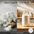 ComSaf Tall Glass Pantry Jars with Airtight Lids 71 oz 3 Pack Wide Mouth - Image 4