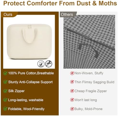 Higher Cotton and Linen Canvas Storage Bags with Reinforced Handles 2 Pack - Image 4