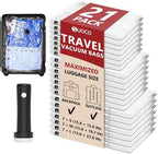 Travel Vacuum Bags for Clothing with Cordless Pump 21 Combo, Clear by SUOCO