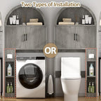 Spurgehom Over Toilet Storage Cabinet, Bathroom Arch Organizer, Grey - Image 5