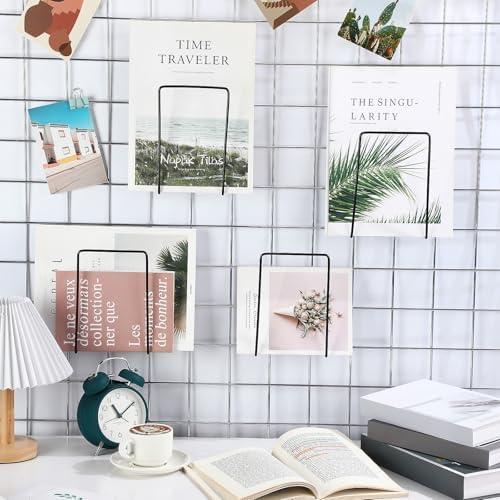 MorningRo 8 Pack Wall Grid Panel Accessories Gridwall Shelf Metal, Black - Image 5